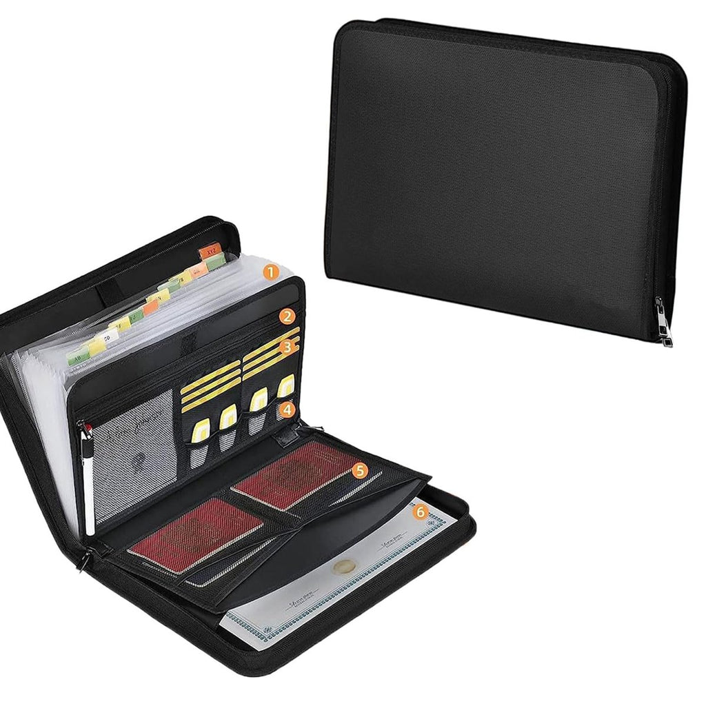 Black Fireproof File Document Bag Organiser | StorageOZ