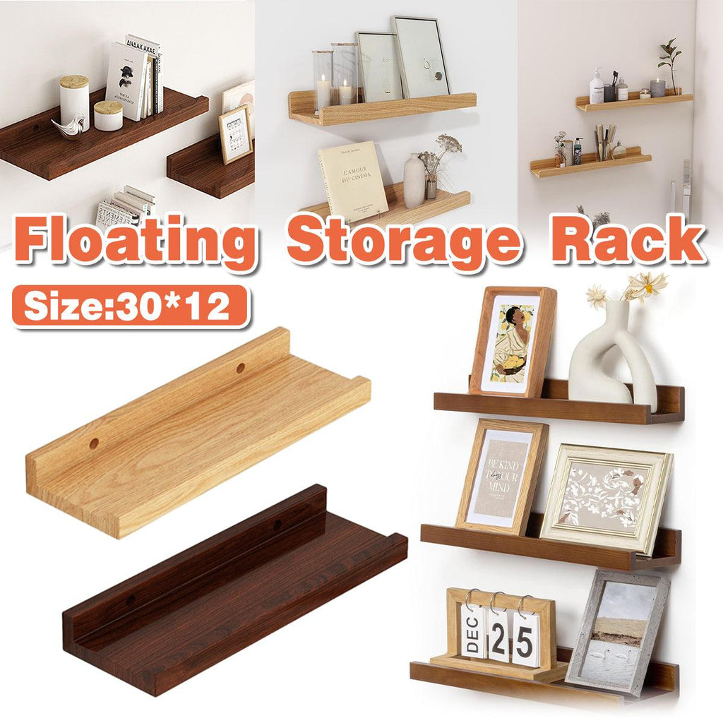 Wooden Floating Wall Shelf Two Finishes Set | StorageOZ