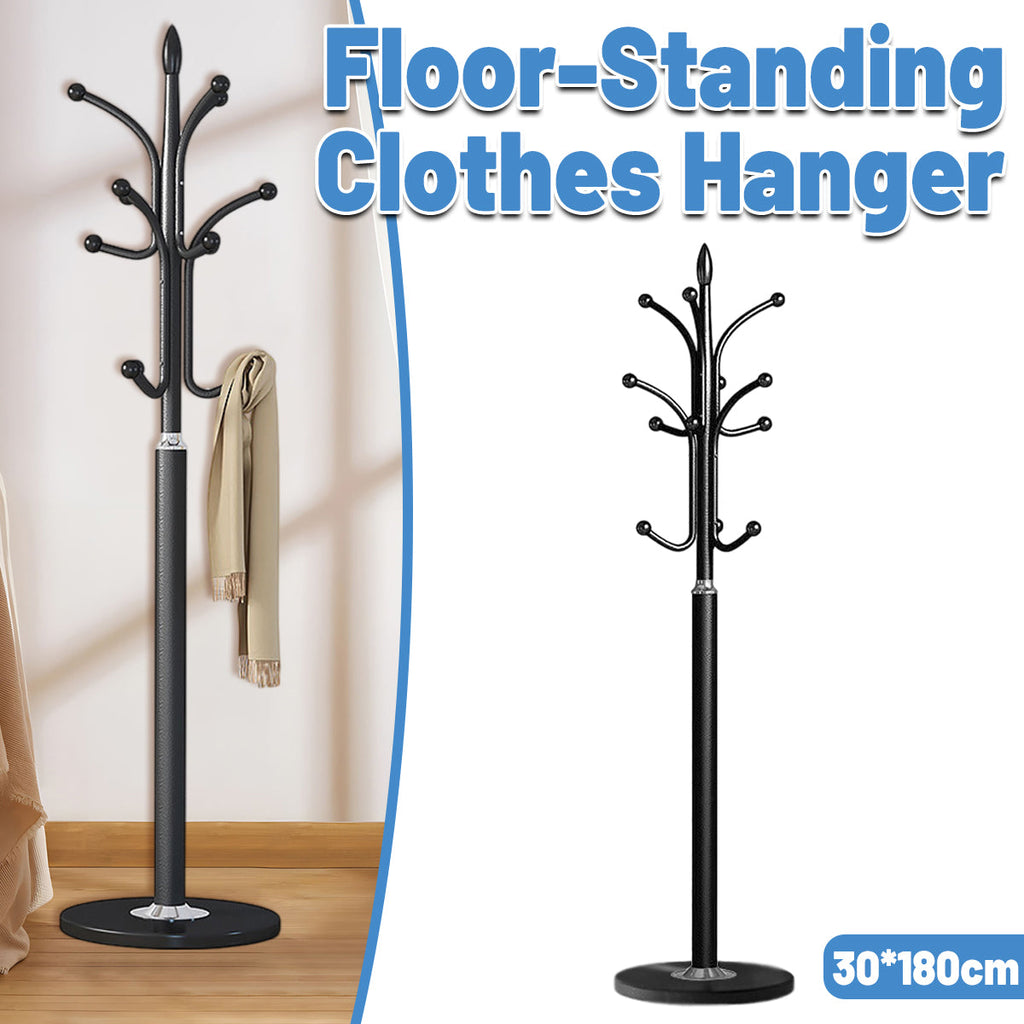 Black Floor Standing Bedroom Coat Rack Set | StorageOZ