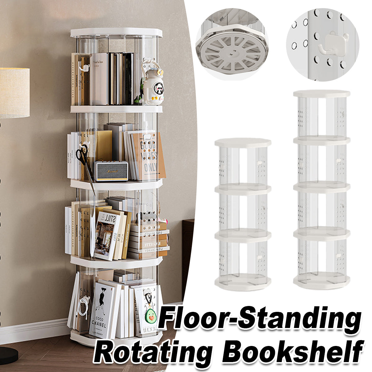 Swivel Bookshelves Two Sizes Home Organiser | StorageOZ
