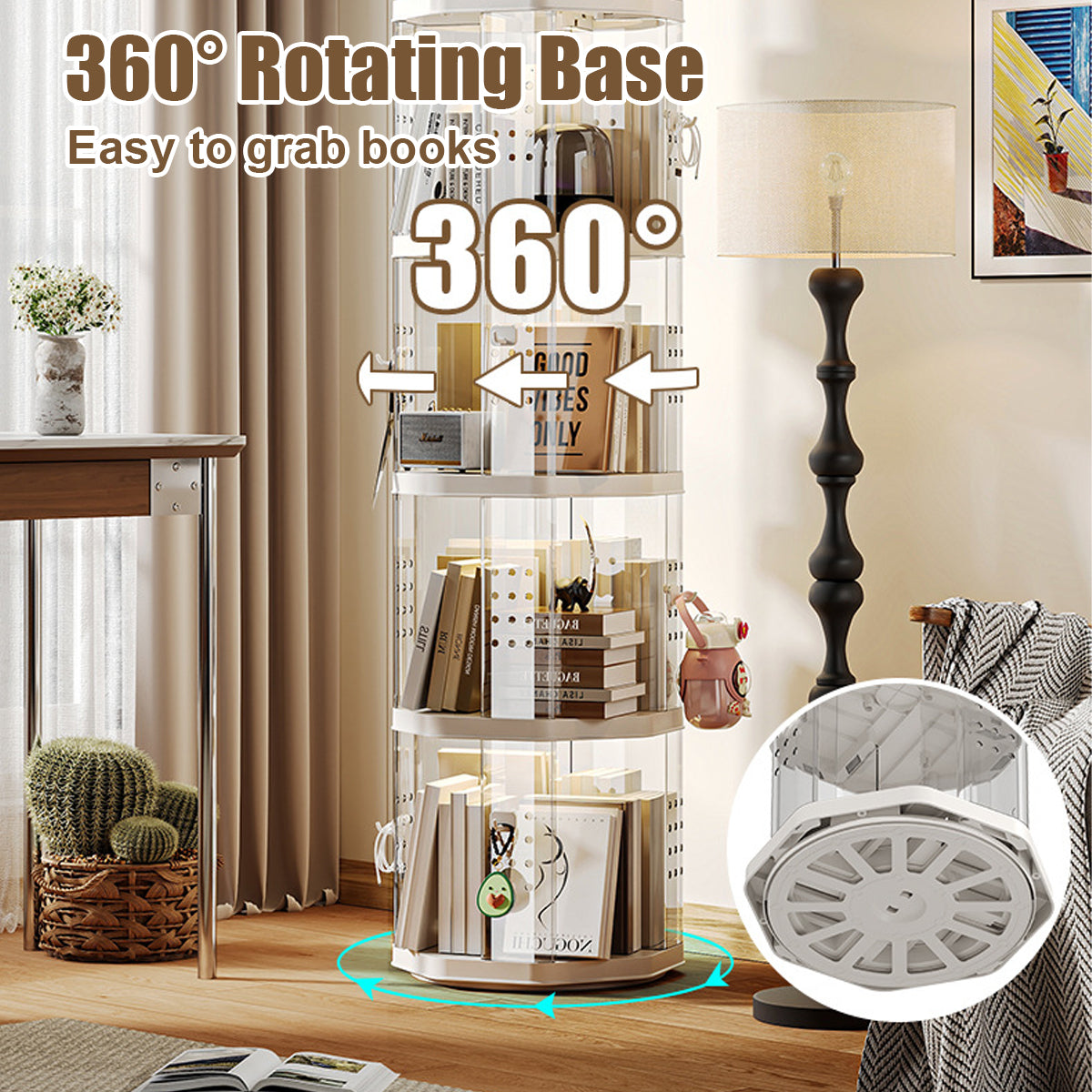 Swivel Bookshelves Two Sizes Home Organiser | StorageOZ