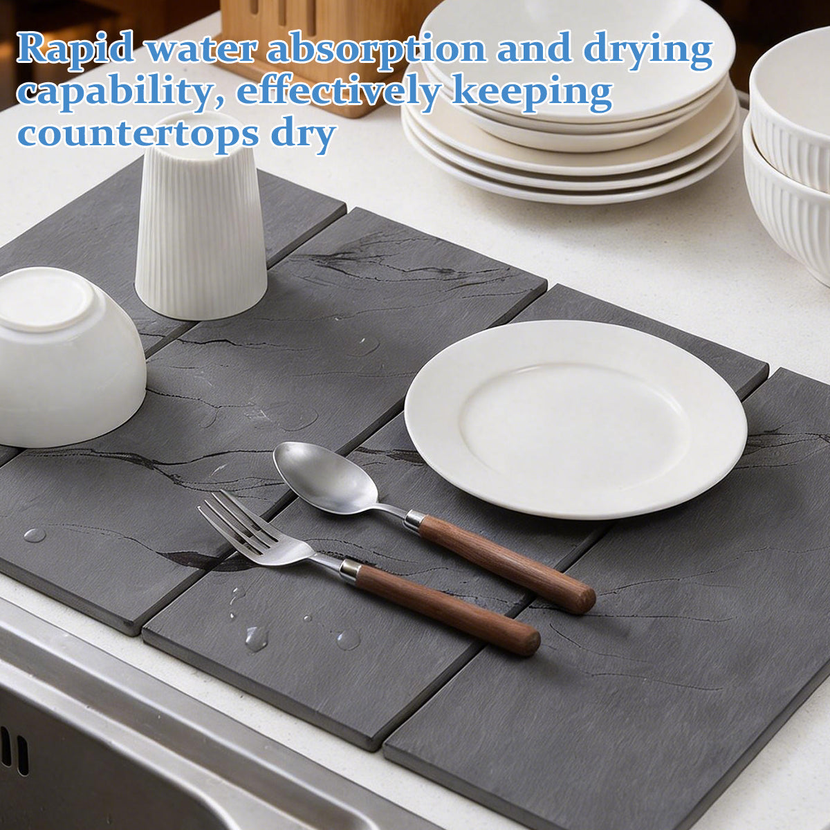 Foldable Diatom Dish Mat Two Colours Set | StorageOZ