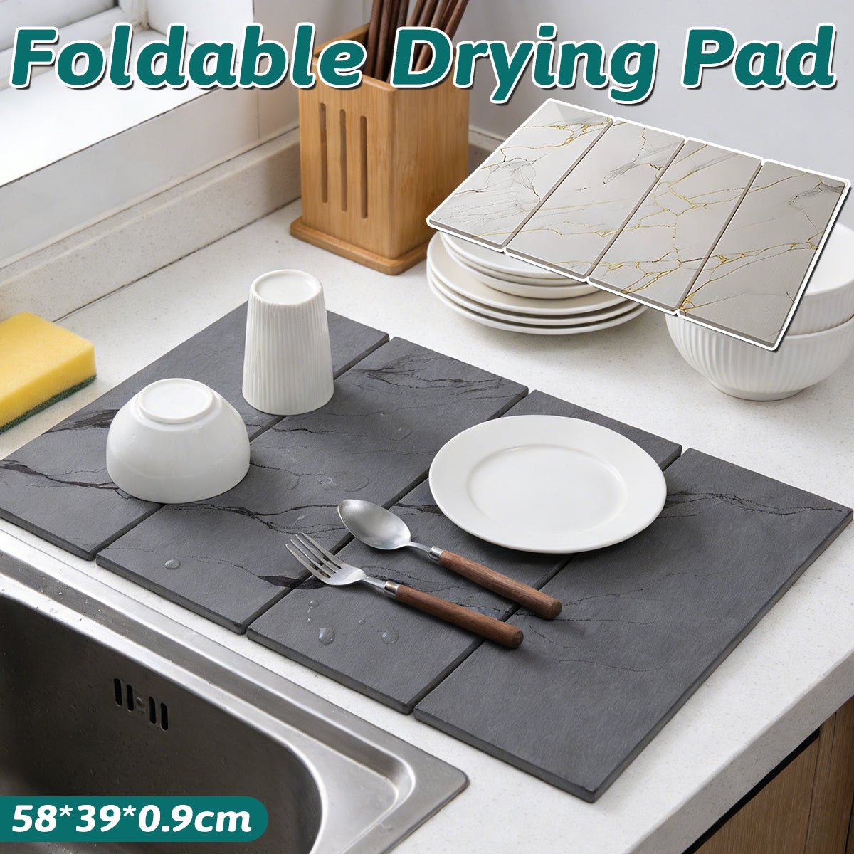 Foldable Diatom Dish Mat Two Colours Set | StorageOZ