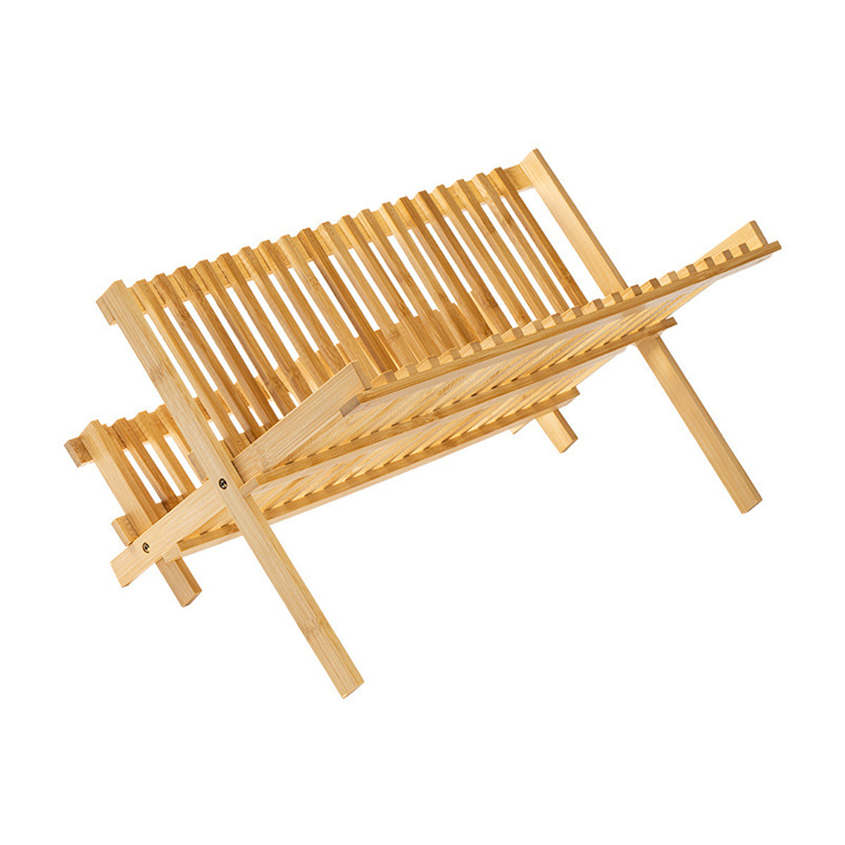 Foldable Bamboo Dish Rack Two Grid Counts | StorageOZ