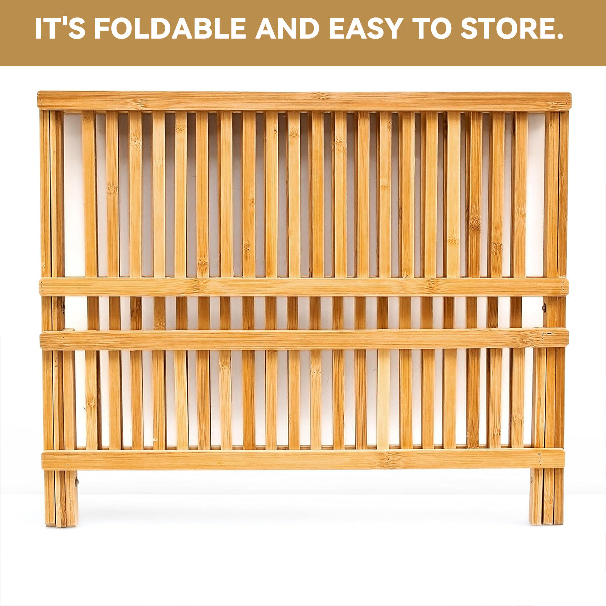 Foldable Bamboo Dish Rack Two Grid Counts | StorageOZ