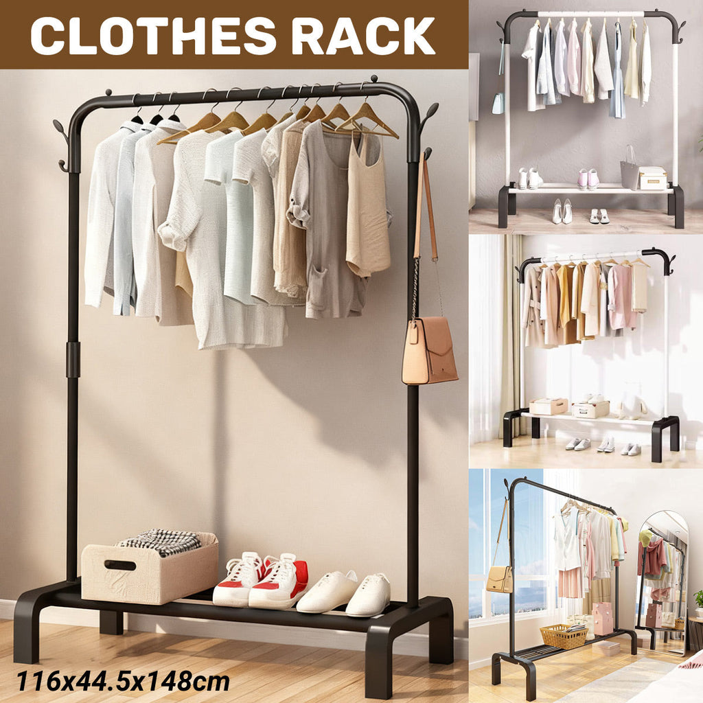 130cm Metal Clothes Rack Two Colours Set | StorageOZ