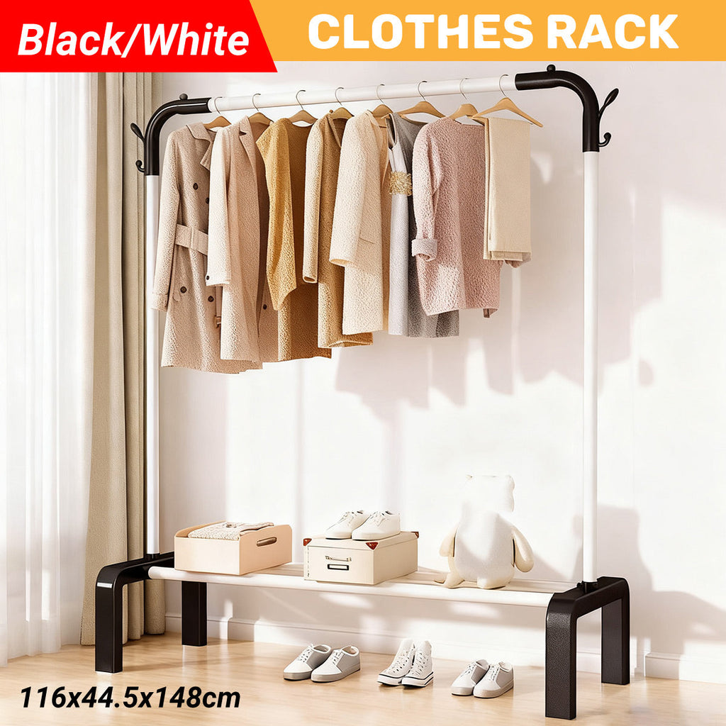 130cm Metal Clothes Rack Two Colours Set | StorageOZ