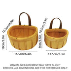 Yellow Woven Wall Basket in Two Sizes Set | StorageOZ