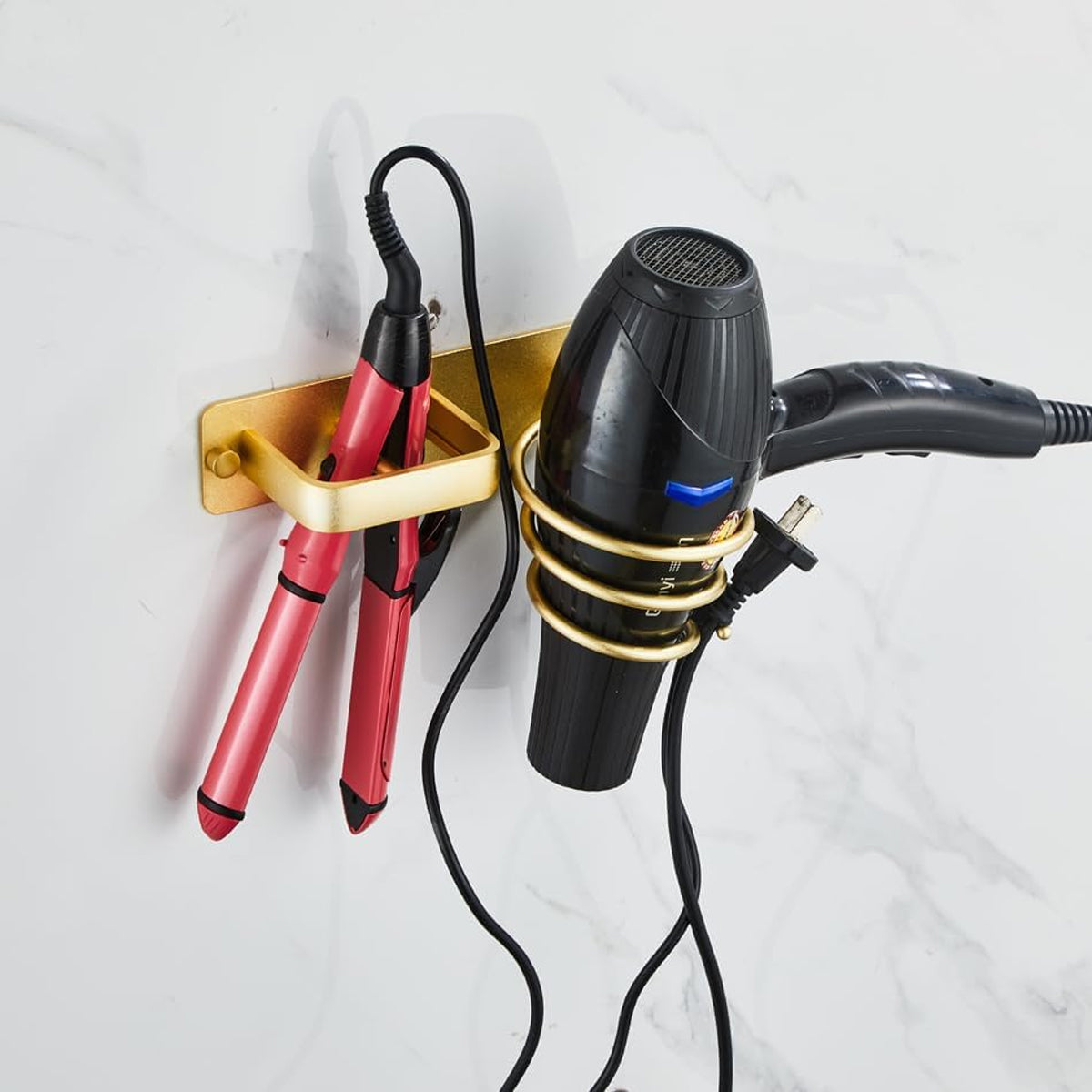 Wall Hair Dryer Holder Two Finishes Rack | StorageOZ