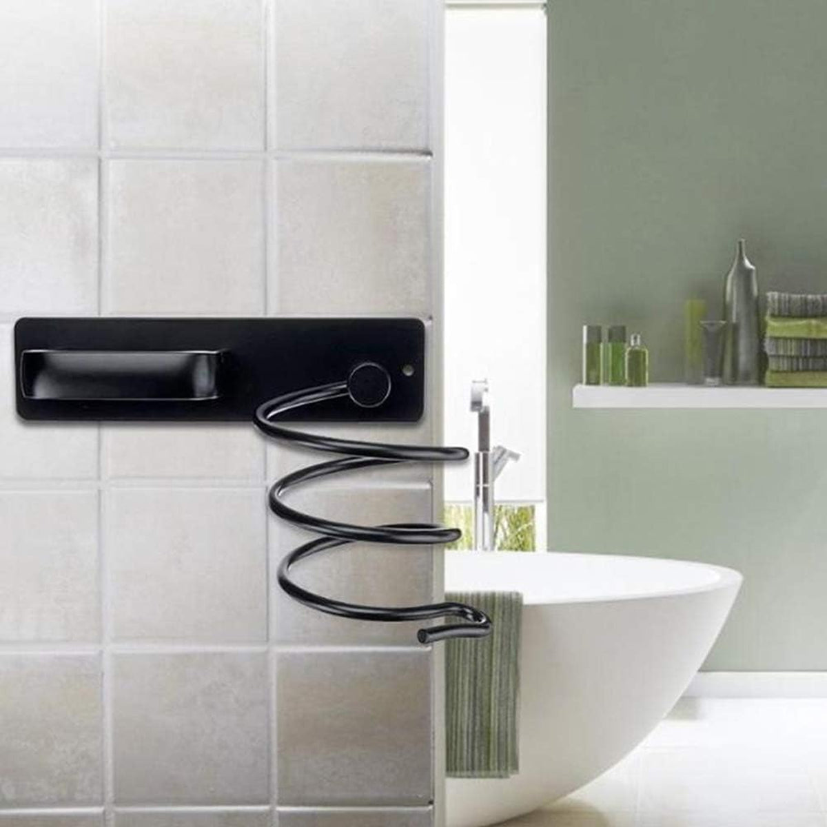 Wall Hair Dryer Holder Two Finishes Rack | StorageOZ