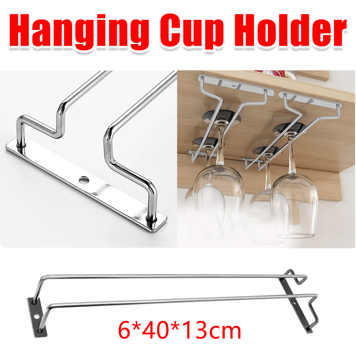Under Cabinet Wine Glass Holder Steel Rack | StorageOZ