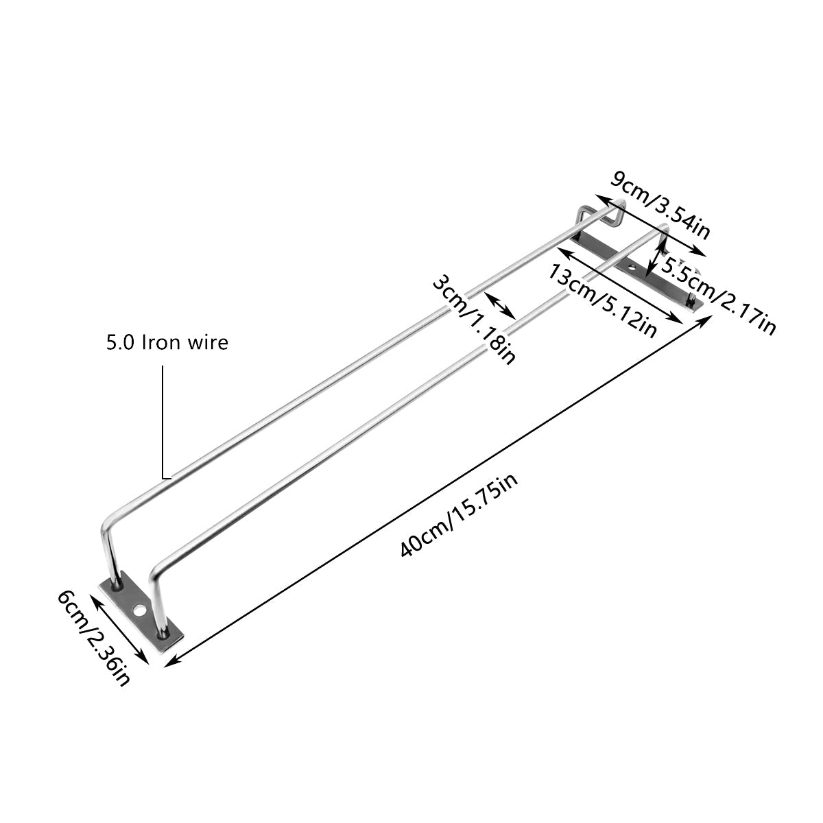 Under Cabinet Wine Glass Holder Steel Rack | StorageOZ