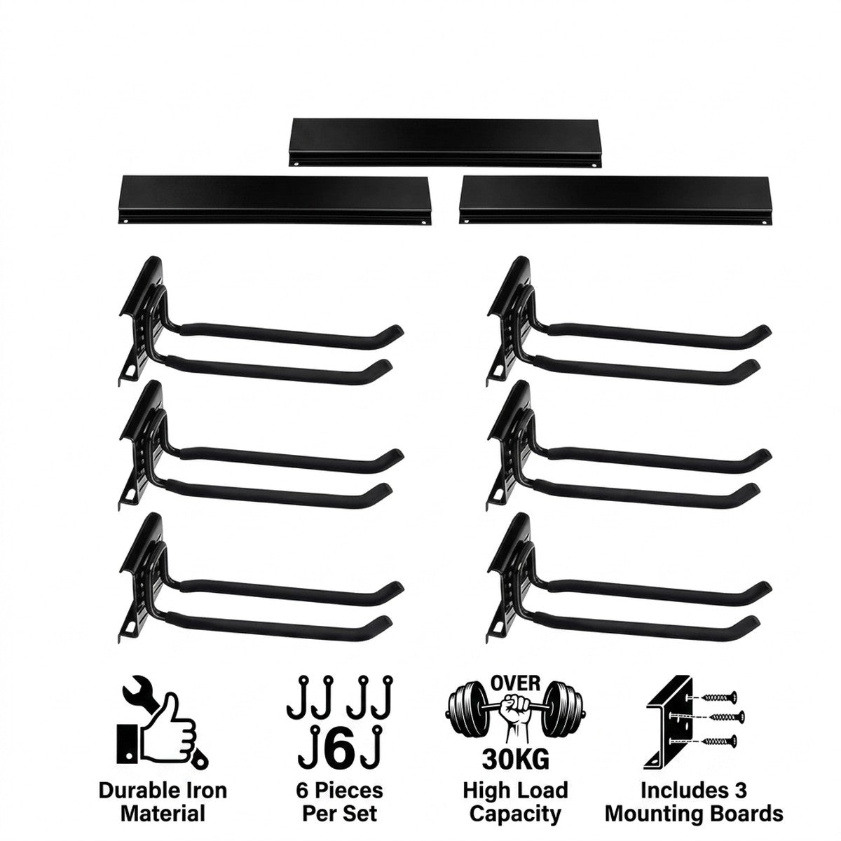 6 Pcs Wall Hook Set Home Storage Organiser | StorageOZ