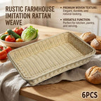 6 Pcs Cream Rattan Style Baskets Set Set | StorageOZ