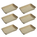 6 Pcs Cream Rattan Style Baskets Set Set | StorageOZ
