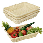 6 Pcs Cream Rattan Style Baskets Set Set | StorageOZ