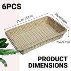 6 Pcs Cream Rattan Style Baskets Set Set | StorageOZ