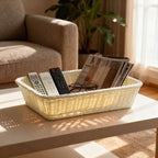 6 Pcs Cream Rattan Style Baskets Set Set | StorageOZ