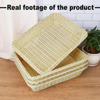 6 Pcs Cream Rattan Style Baskets Set Set | StorageOZ