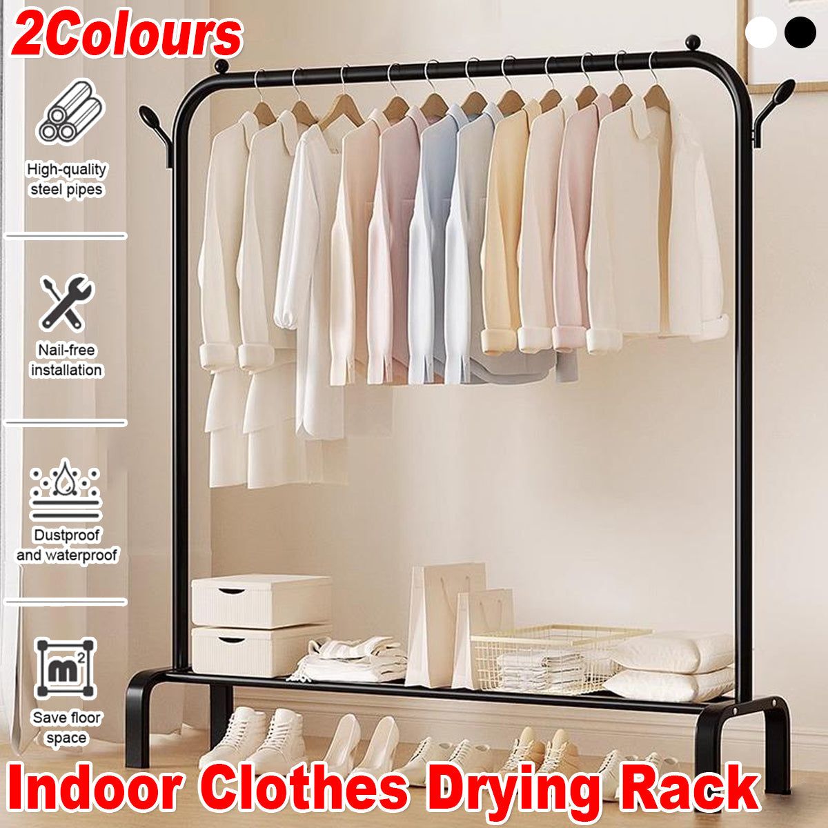 Indoor Clothes Drying Rack Two Colours Set | StorageOZ