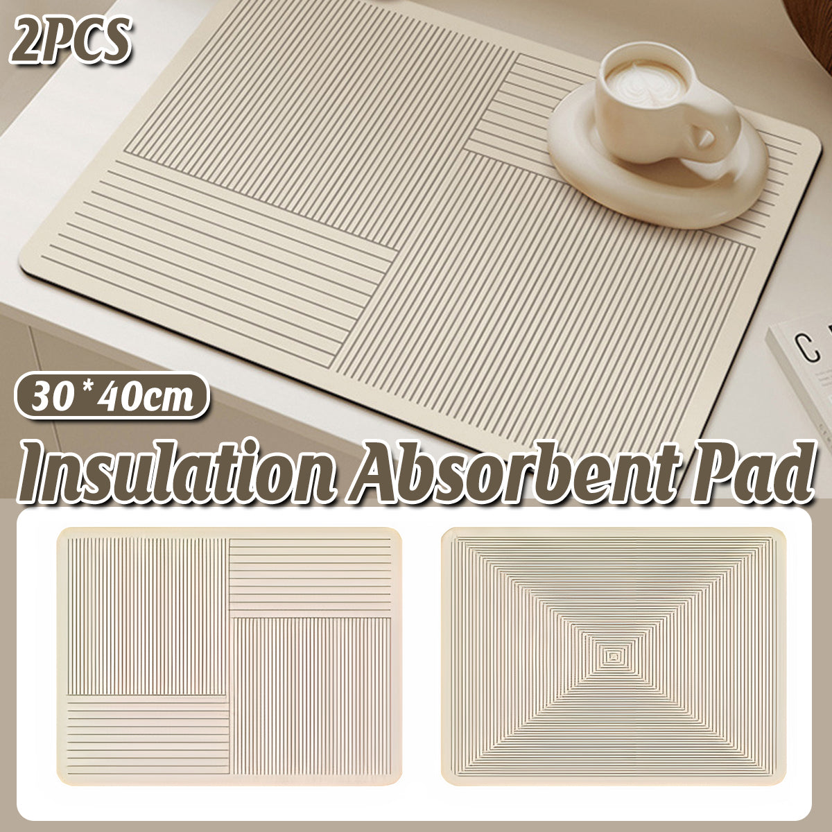 2 Pcs Absorbent Kitchen Pads 30x40 Two Types | StorageOZ