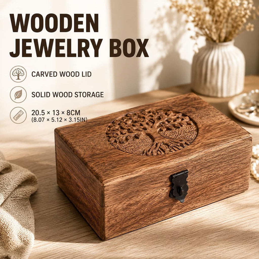 Wood Look Jewellery Storage Box Organiser | StorageOZ