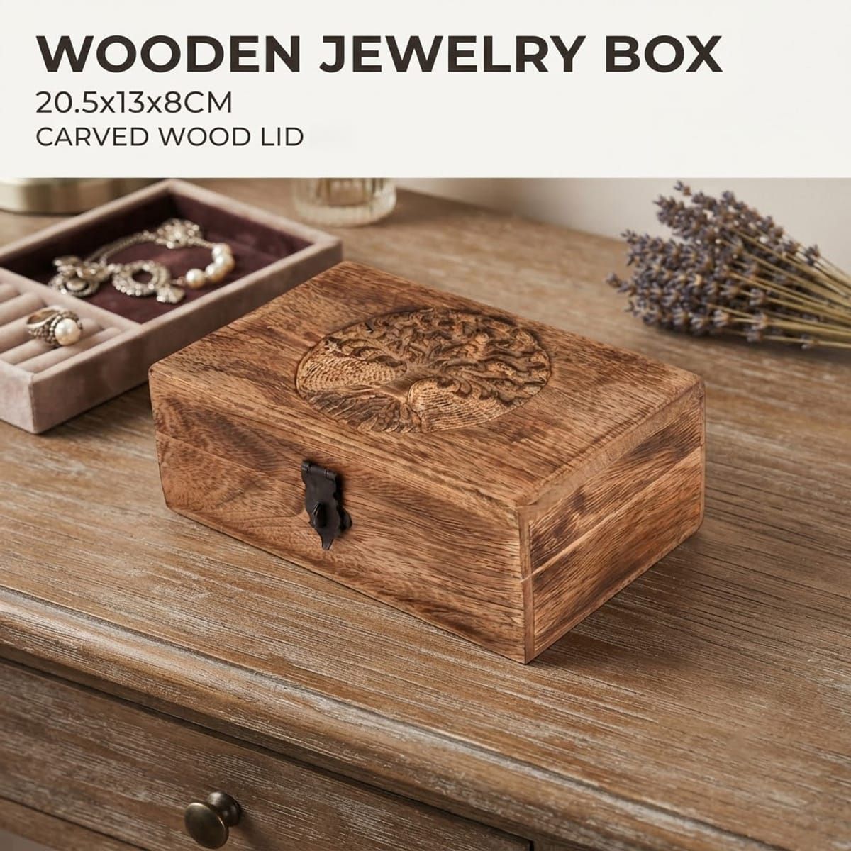 Wood Look Jewellery Storage Box Organiser | StorageOZ