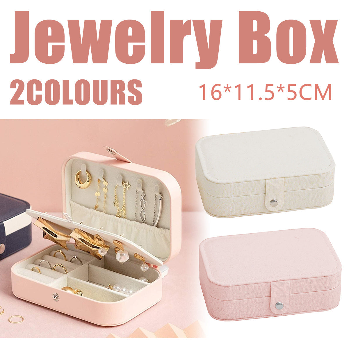 Portable Jewellery Travel Box Two Colours | StorageOZ
