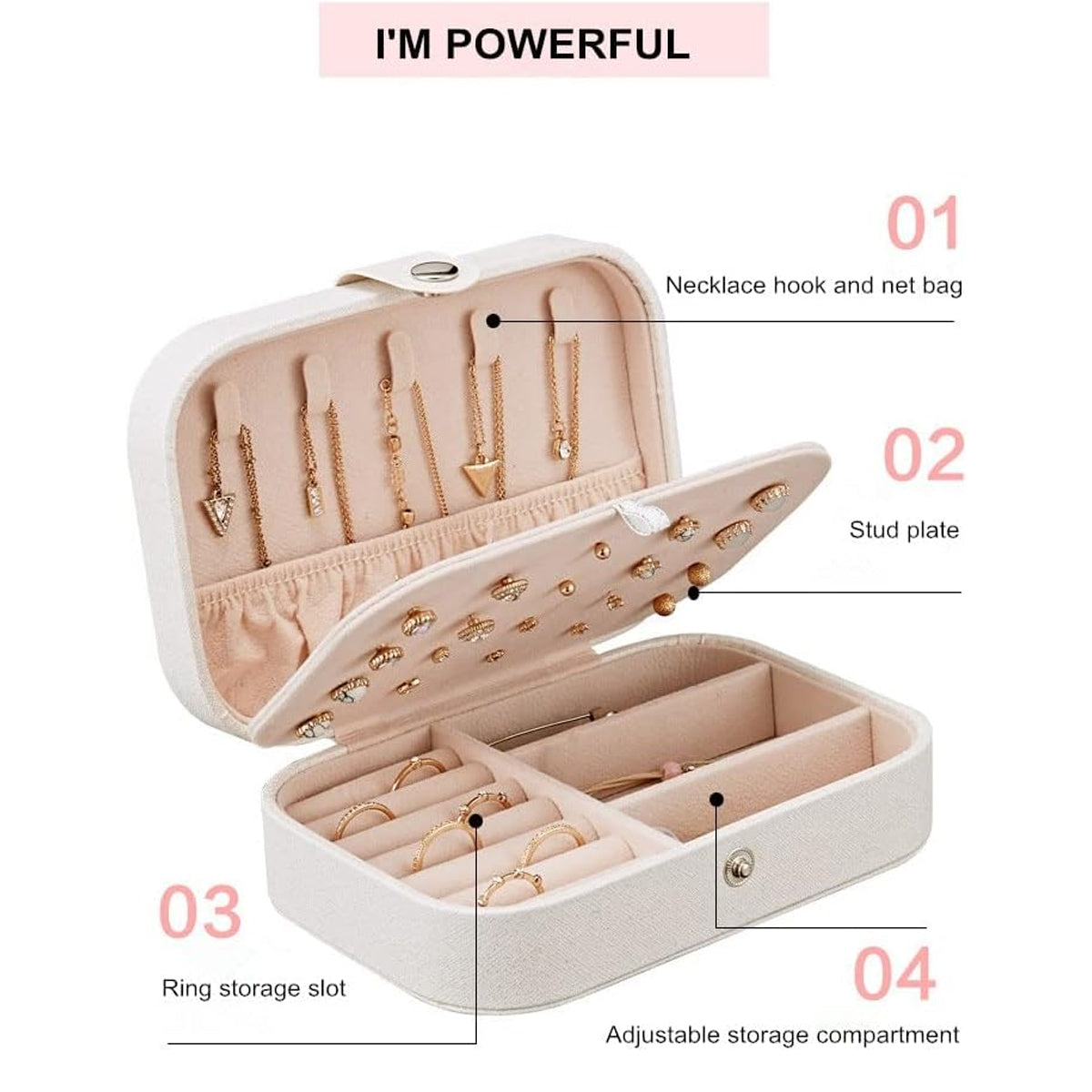 Portable Jewellery Travel Box Two Colours | StorageOZ