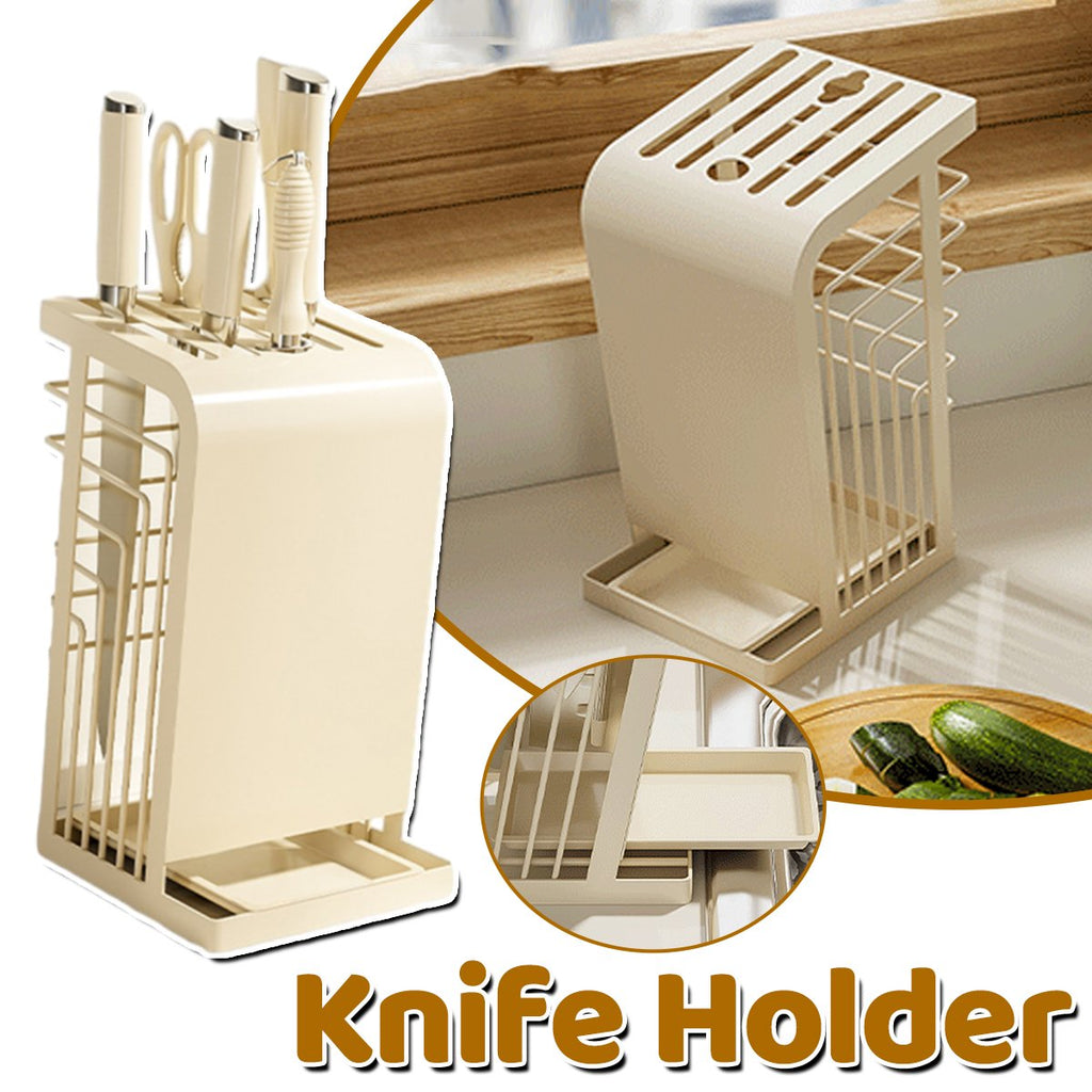 Cream Kitchen Knife Storage Rack Organiser | StorageOZ