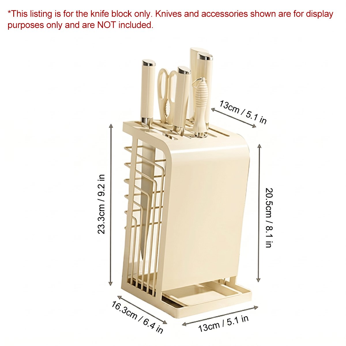 Cream Kitchen Knife Storage Rack Organiser | StorageOZ