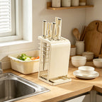 Cream Kitchen Knife Storage Rack Organiser | StorageOZ