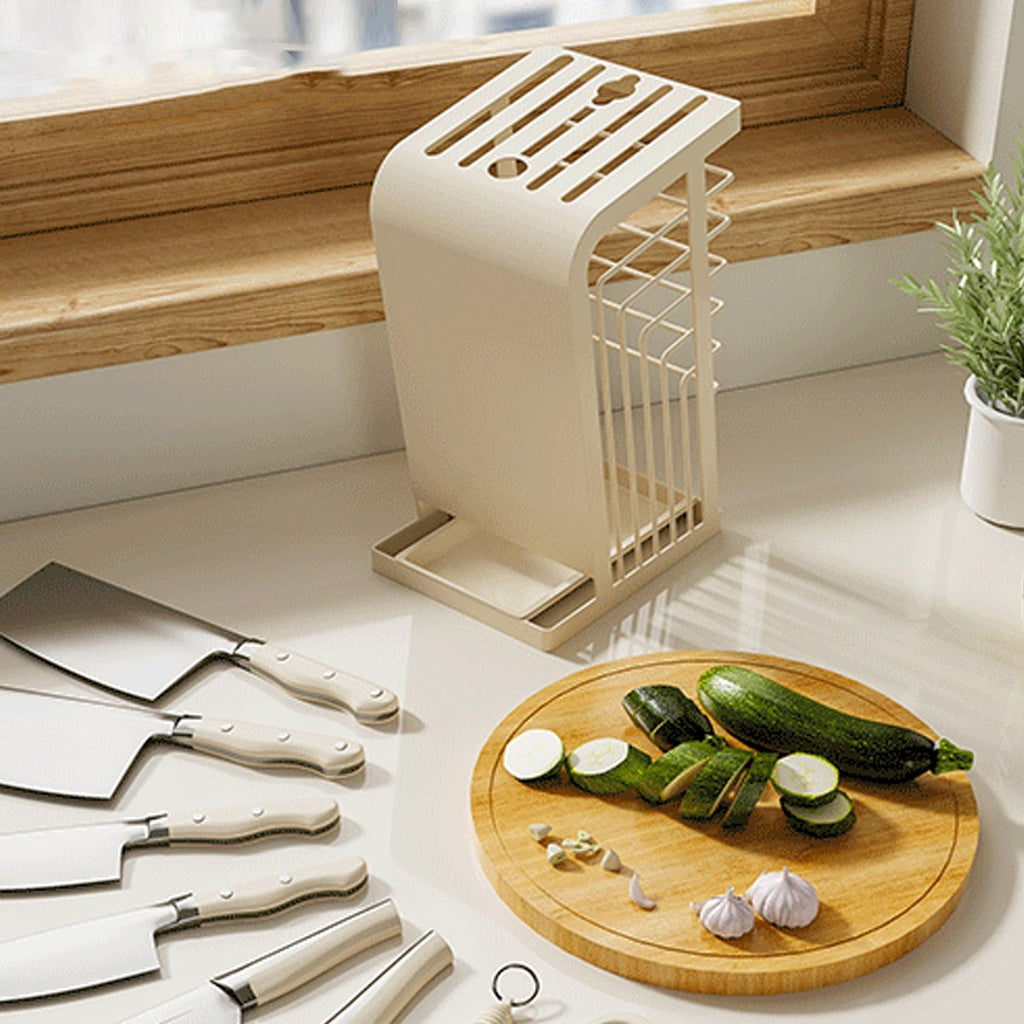 Cream Kitchen Knife Storage Rack Organiser | StorageOZ