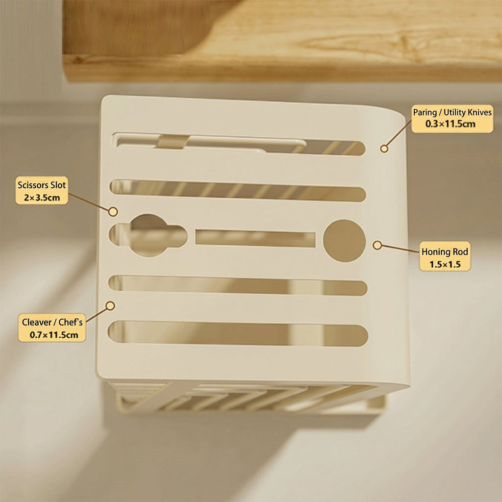 Cream Kitchen Knife Storage Rack Organiser | StorageOZ