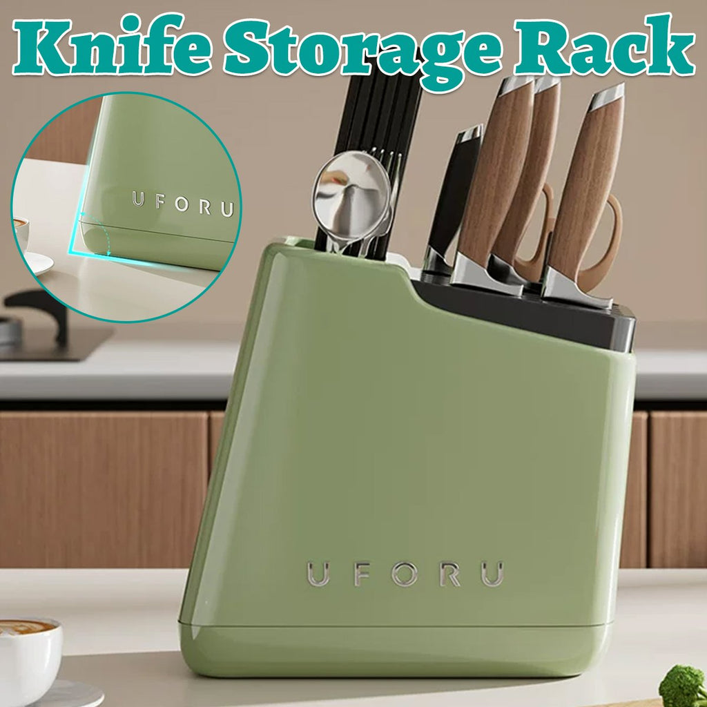 Green Kitchen Knife Storage Rack Organiser | StorageOZ