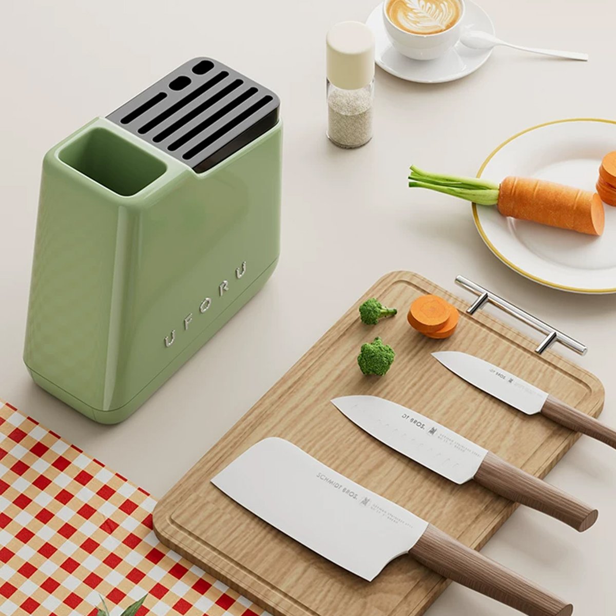Green Kitchen Knife Storage Rack Organiser | StorageOZ