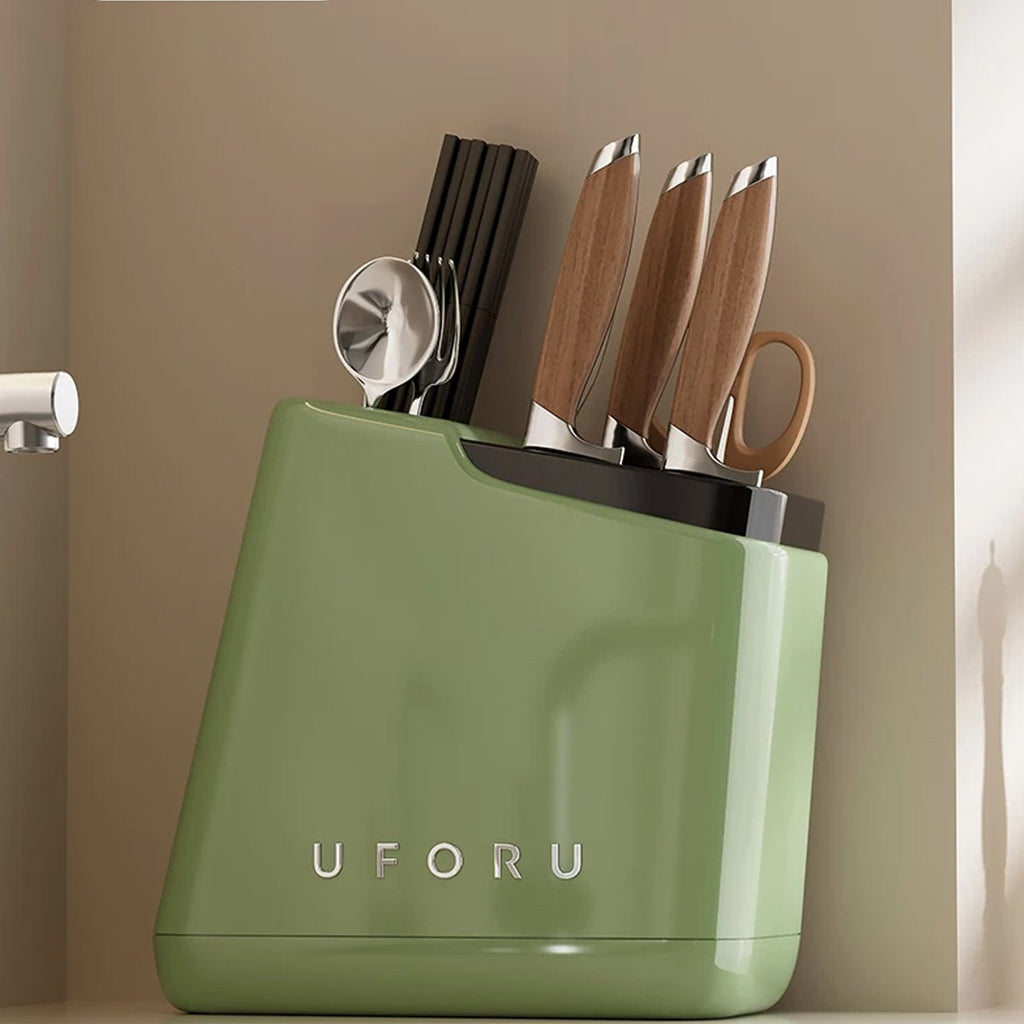 Green Kitchen Knife Storage Rack Organiser | StorageOZ