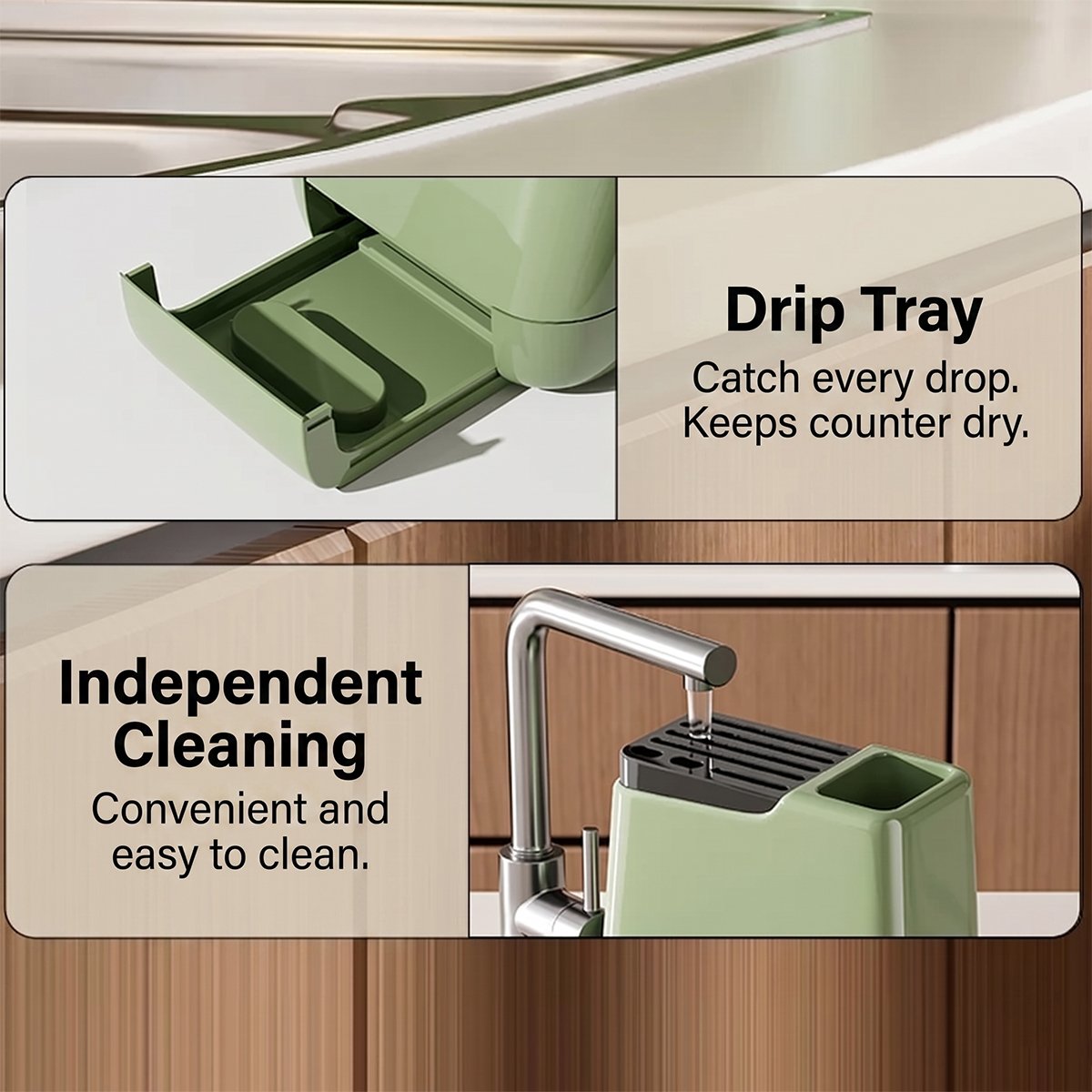 Green Kitchen Knife Storage Rack Organiser | StorageOZ