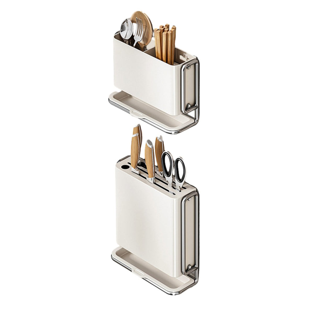 Pearl White Kitchen Knife Storage Rack Set | StorageOZ