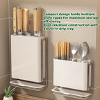 Pearl White Kitchen Knife Storage Rack Set | StorageOZ