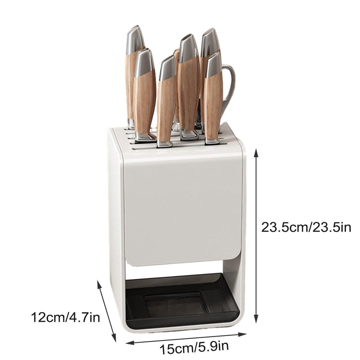 White Kitchen Knife Storage Rack Organiser | StorageOZ