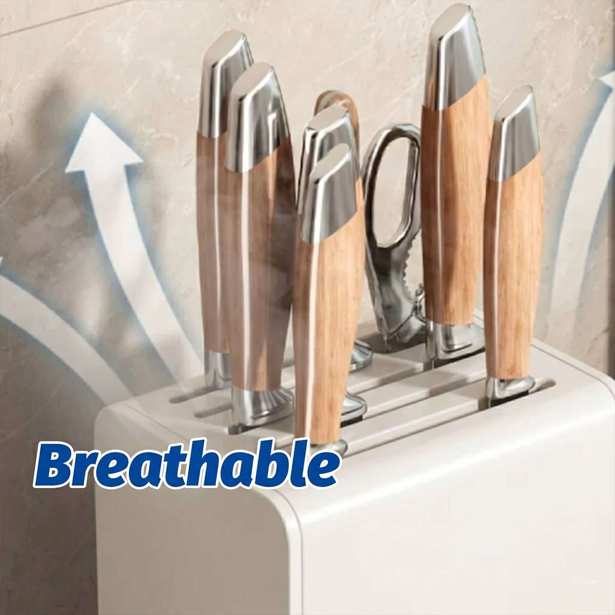 White Kitchen Knife Storage Rack Organiser | StorageOZ