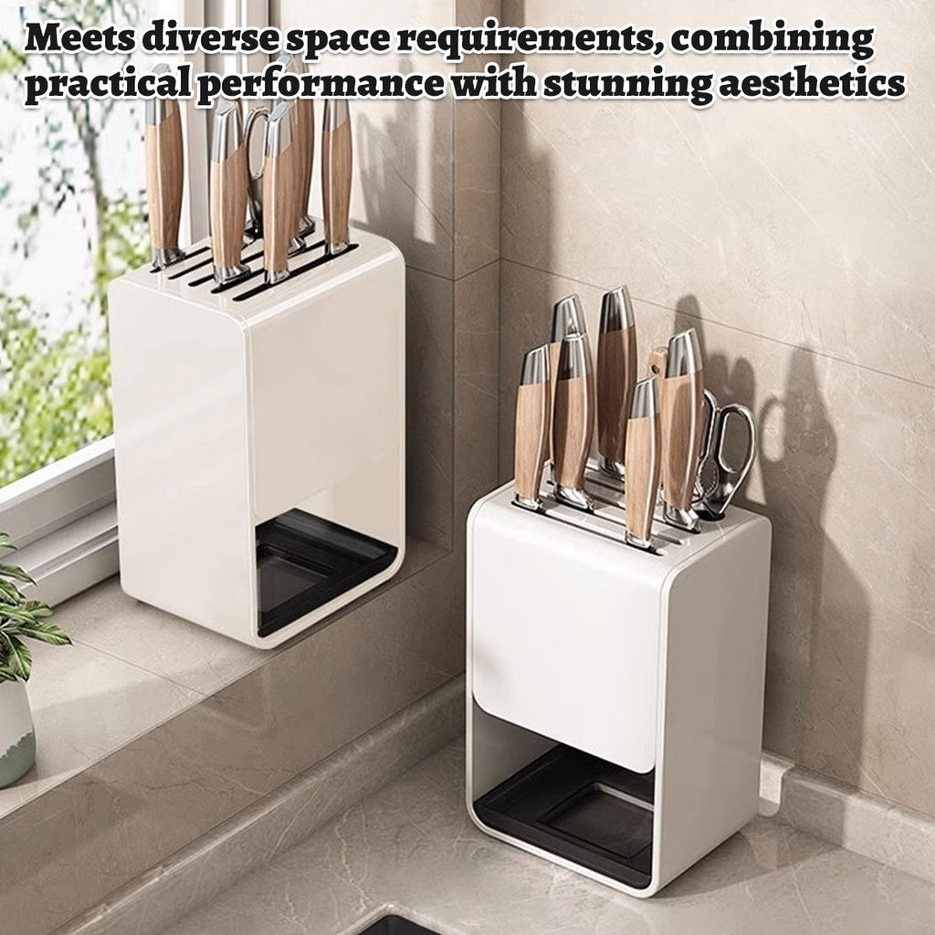 White Kitchen Knife Storage Rack Organiser | StorageOZ