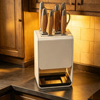 White Kitchen Knife Storage Rack Organiser | StorageOZ