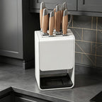 White Kitchen Knife Storage Rack Organiser | StorageOZ