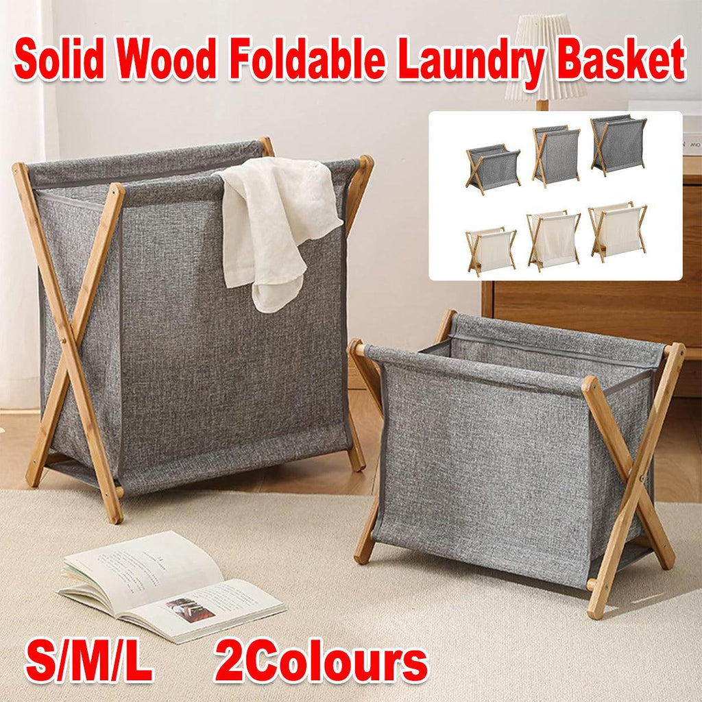 Solid Wood Frame Laundry Basket Three Sizes | StorageOZ