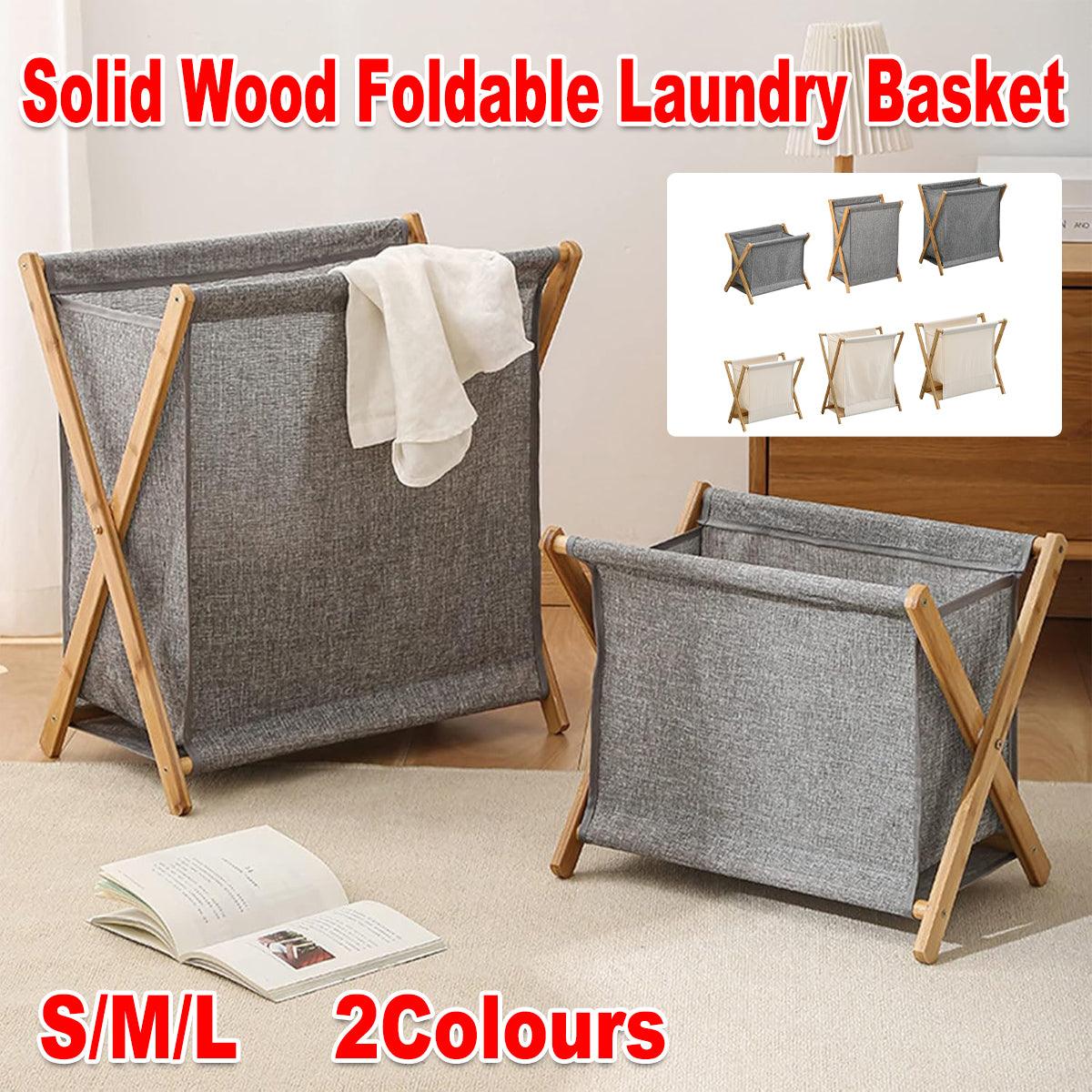 Solid Wood Frame Laundry Basket Three Sizes | StorageOZ