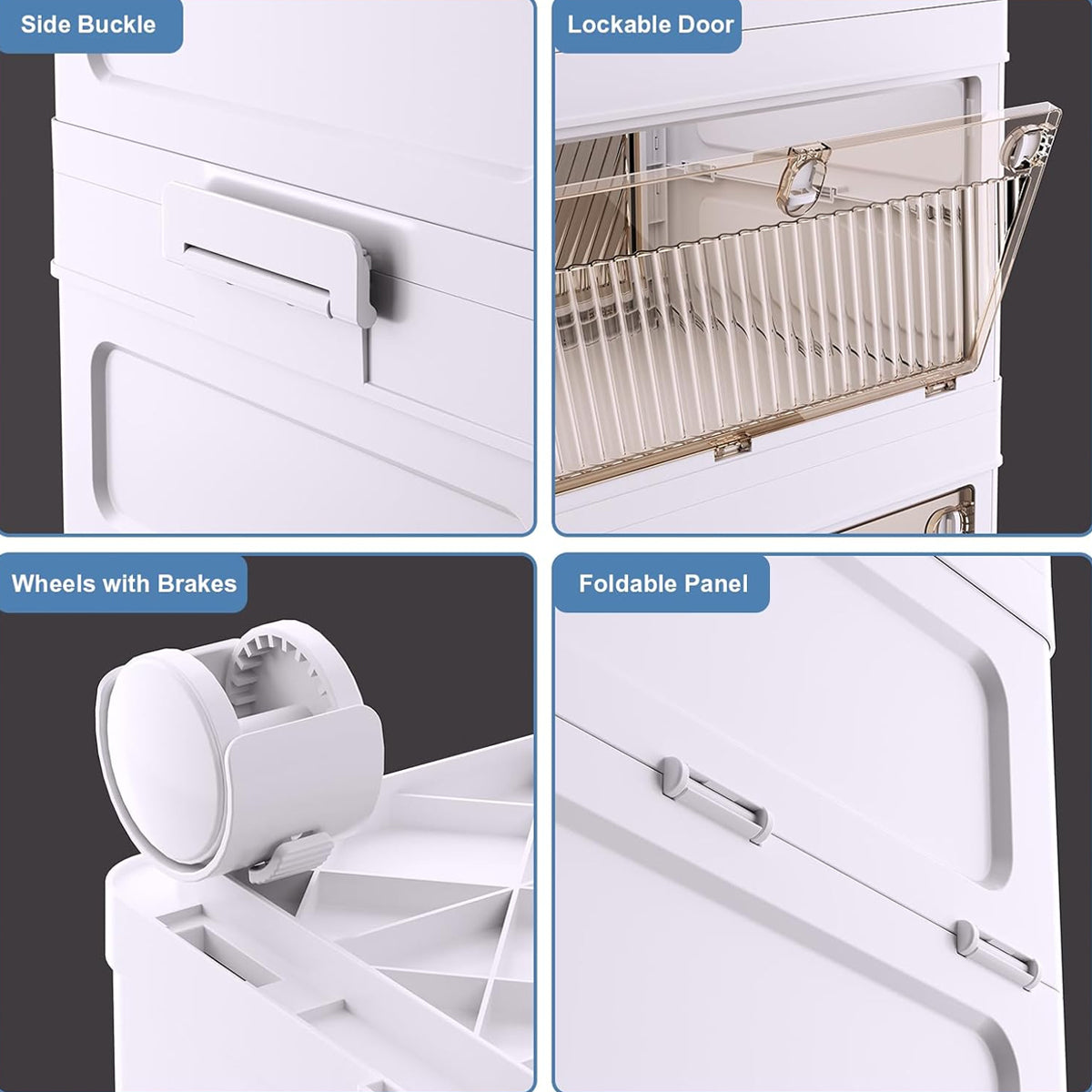 46cm Foldable Storage Cabinet Two Heights | StorageOZ