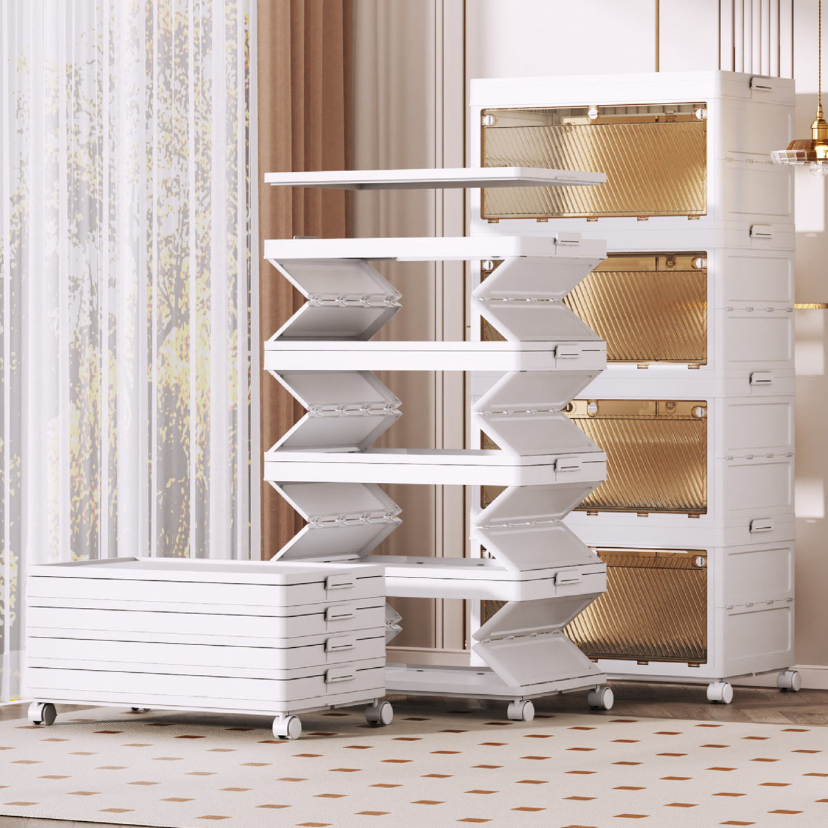 46cm Foldable Storage Cabinet Two Heights | StorageOZ