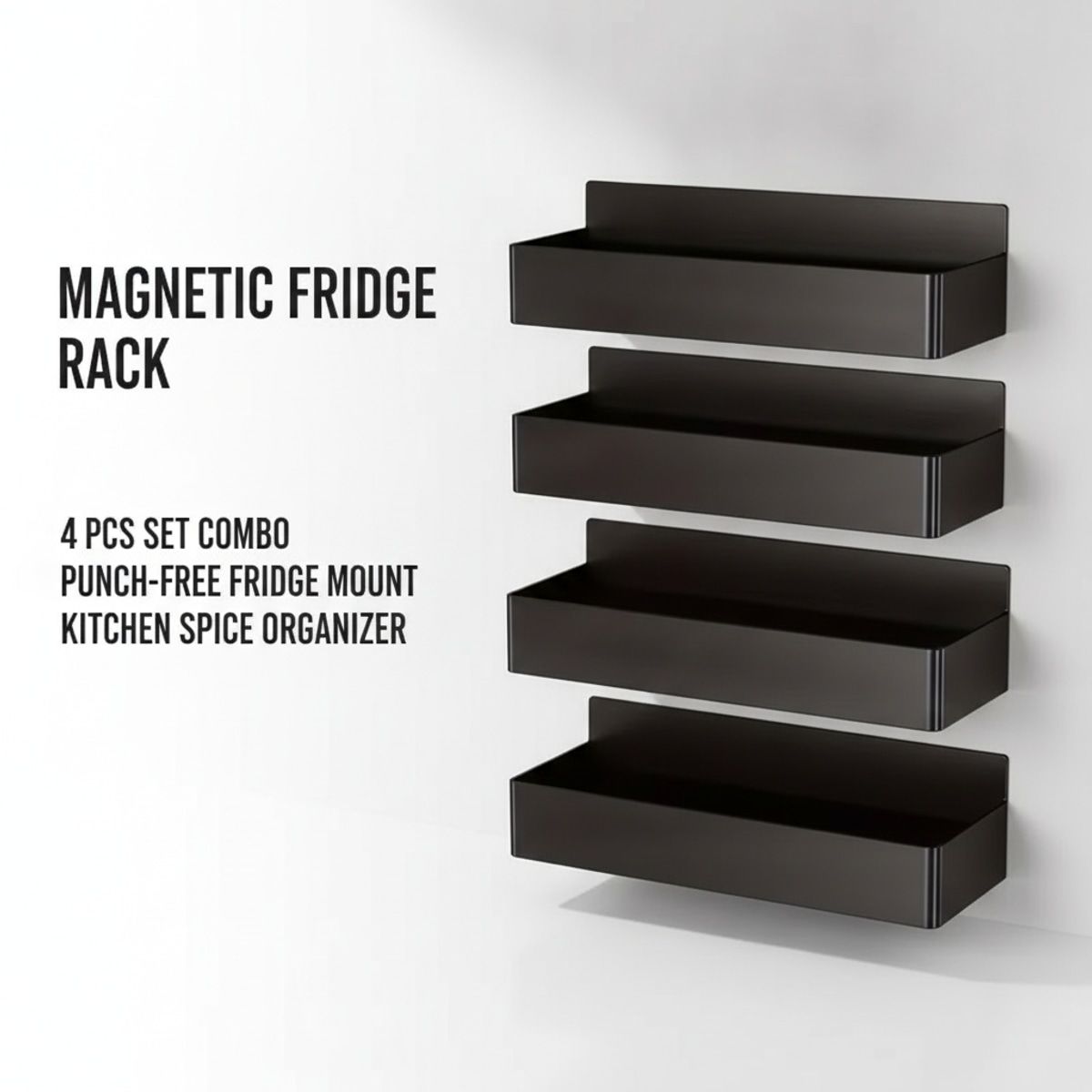 4 Pcs Magnetic Wall Storage Racks Organiser | StorageOZ